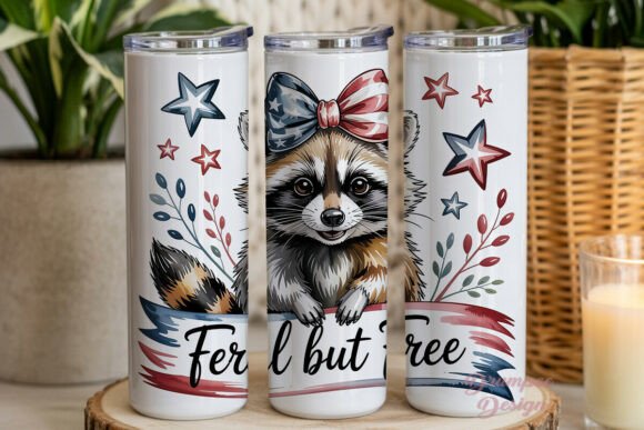 Download Raccoon Patriotic Bow 20oz Tumbler Wrap - 20oz tumbler Collection