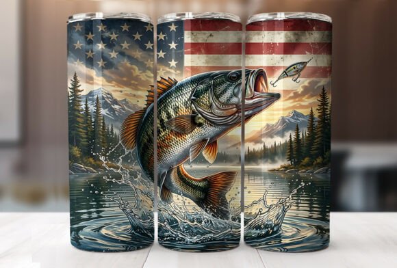 Download Patriotic Bass Fishing 20oz Tumbler Wrap - 20oz tumbler Collection