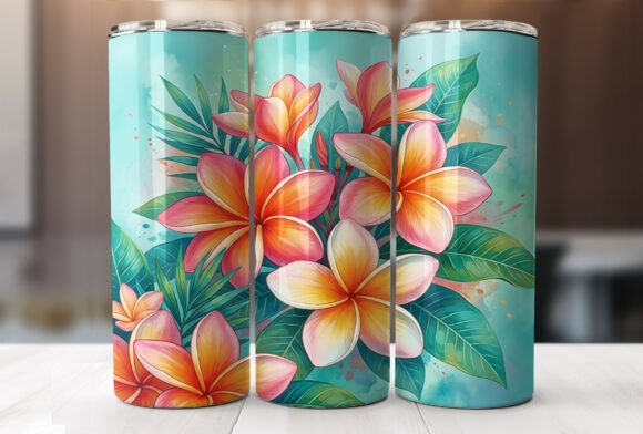 Download Plumeria Floral 20oz Tumbler Wrap Design - 20oz tumbler Collection
