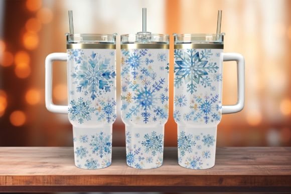 Download 40oz Quencher Tumbler Wrap Snowflakes - Lake Collection