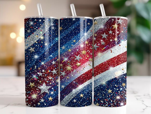 Download Red White Blue Glitter USA Tumbler Wrap - Red white blue Collection