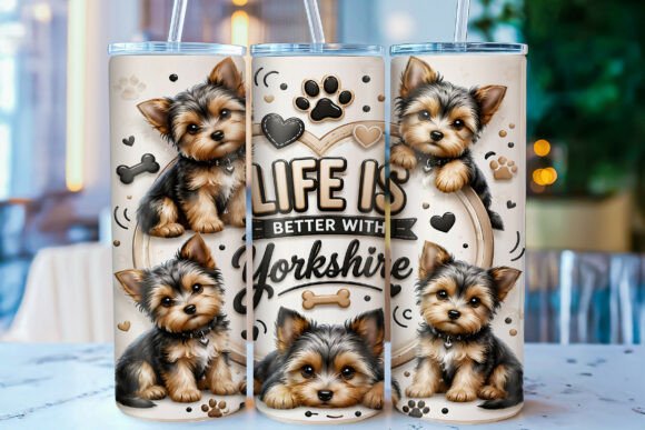 Download Yorkshire Terrier 20oz Tumbler Wrap PNG - 20oz tumbler Collection