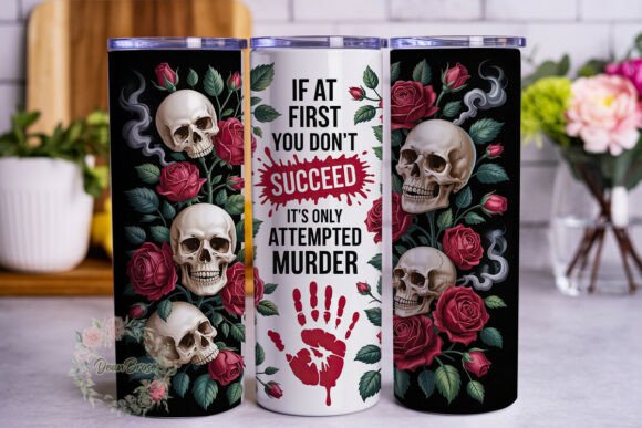 Download Gothic Skull Rose 20oz Tumbler Wrap - 20oz tumbler Collection