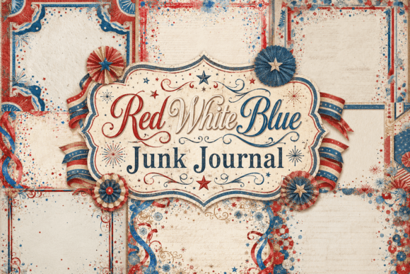 Download Red White Blue Junk Journal - Red white blue Collection