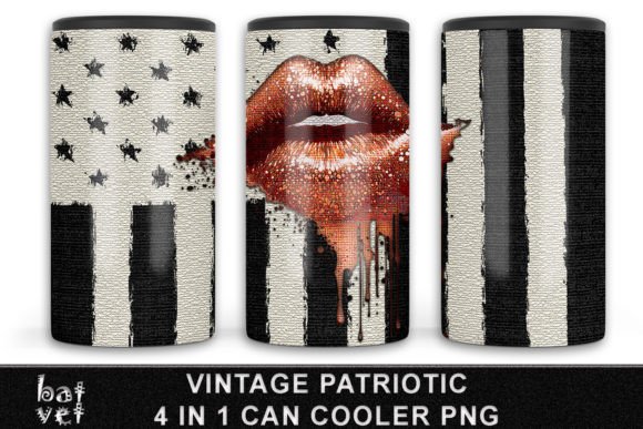 Download 4 in 1 Vintage Patriotic Can Cooler PNG - 4 in 1 Collection