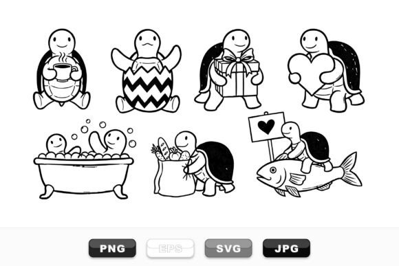 Download Cute Turtle Life Clipart Set - Turtle life Collection
