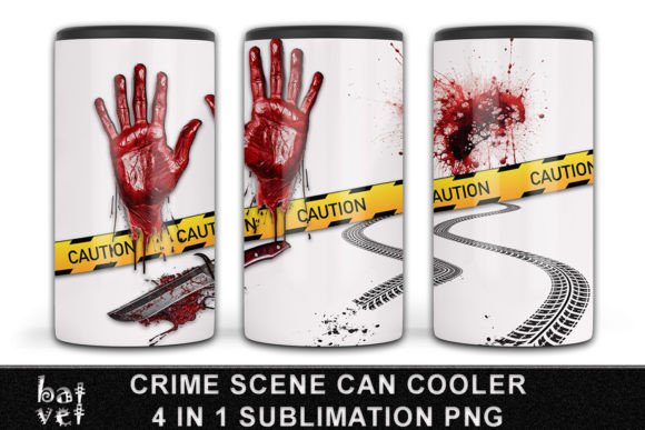 Download 4 in 1 Can Cooler Crime Scene Design PNG - 4 in 1 Collection
