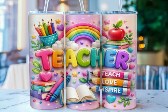 Download Inflated Teacher 20oz Tumbler Wrap PNG - 20oz tumbler Collection