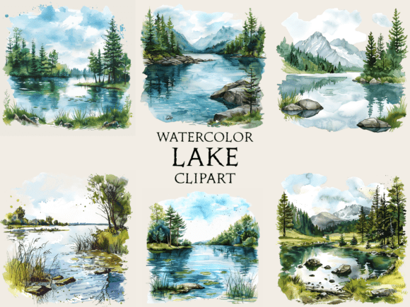 Download Watercolor Lake Clipart - Lake Collection
