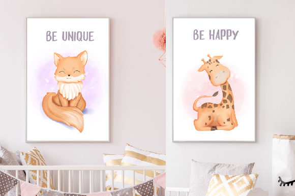Download Nursery Art Cute Animal 4 in 1 - 4 in 1 Collection