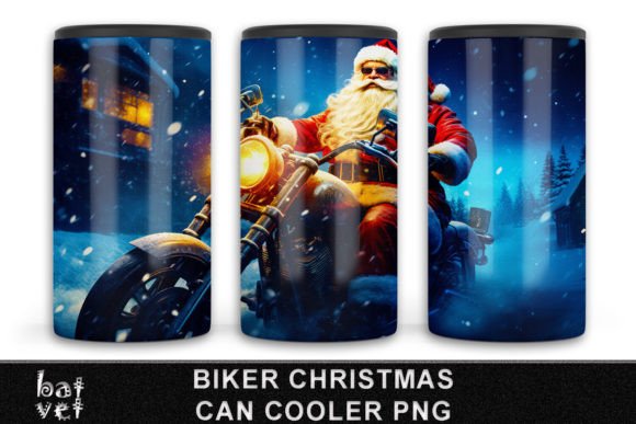 Download 4 in 1 Biker Christmas Can Cooler Design - 4 in 1 Collection