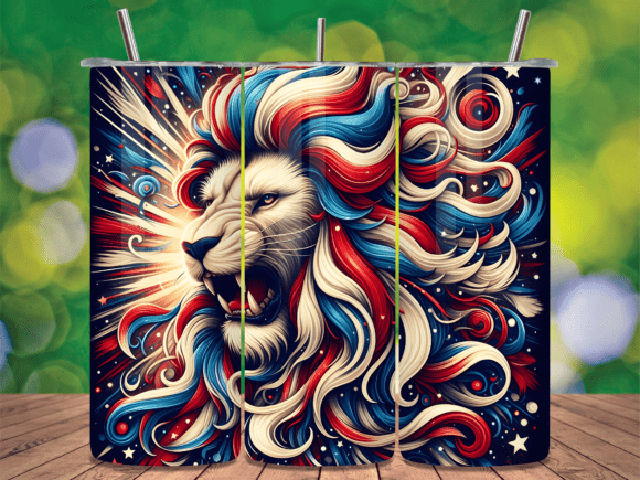 Download Patriotic Lion Red White Blue Tumbler - Red white blue Collection