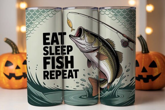 Download Eat Sleep Fish Repeat 20oz Tumbler Wrap - 20oz tumbler Collection