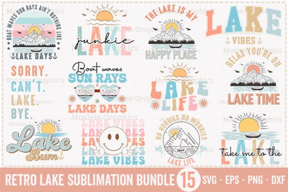 Download Retro Lake Sublimation Bundle - Lake Collection