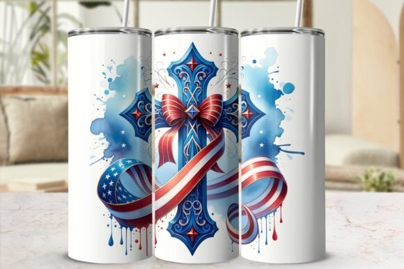 Download 20oz Tumbler Wrap, 4th July, Patriotic - 20oz tumbler Collection