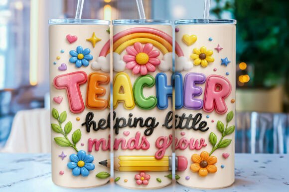 Download 3D Inflated Teacher 20oz Tumbler Wrap - 20oz tumbler Collection