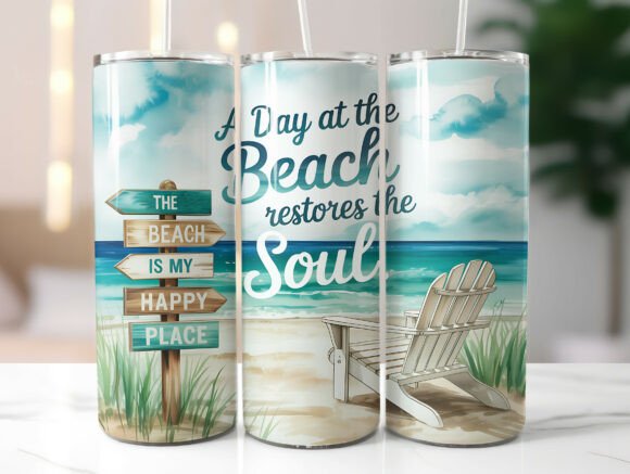 Download Tropical Beach Summer 20oz Tumbler Wrap - 20oz tumbler Collection