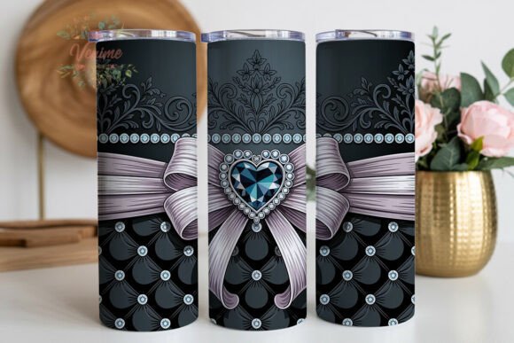 Download Black Lace Tufted Bow 20oz Tumbler Wrap - 20oz tumbler Collection