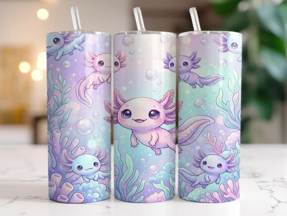 Download Cute Axolotl Pastel 20oz Tumbler Wraps - Premium Resources