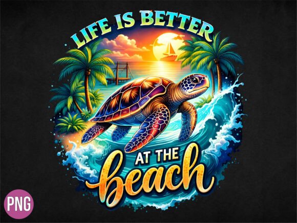 Download Sea Turtle Life is Better Beach T-SHIRT - Turtle life Collection