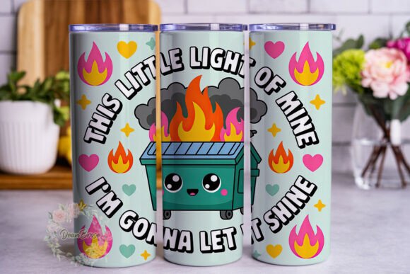 Download Dumpster Fire Kawaii 20oz Tumbler Wrap - 20oz tumbler Collection
