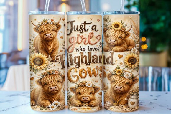 Download Highland Cow 20oz Tumbler Wrap PNG - Premium Resources