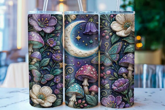 Download 3D Moon Mushroom 20oz Tumbler Wrap PNG - 20oz tumbler Collection